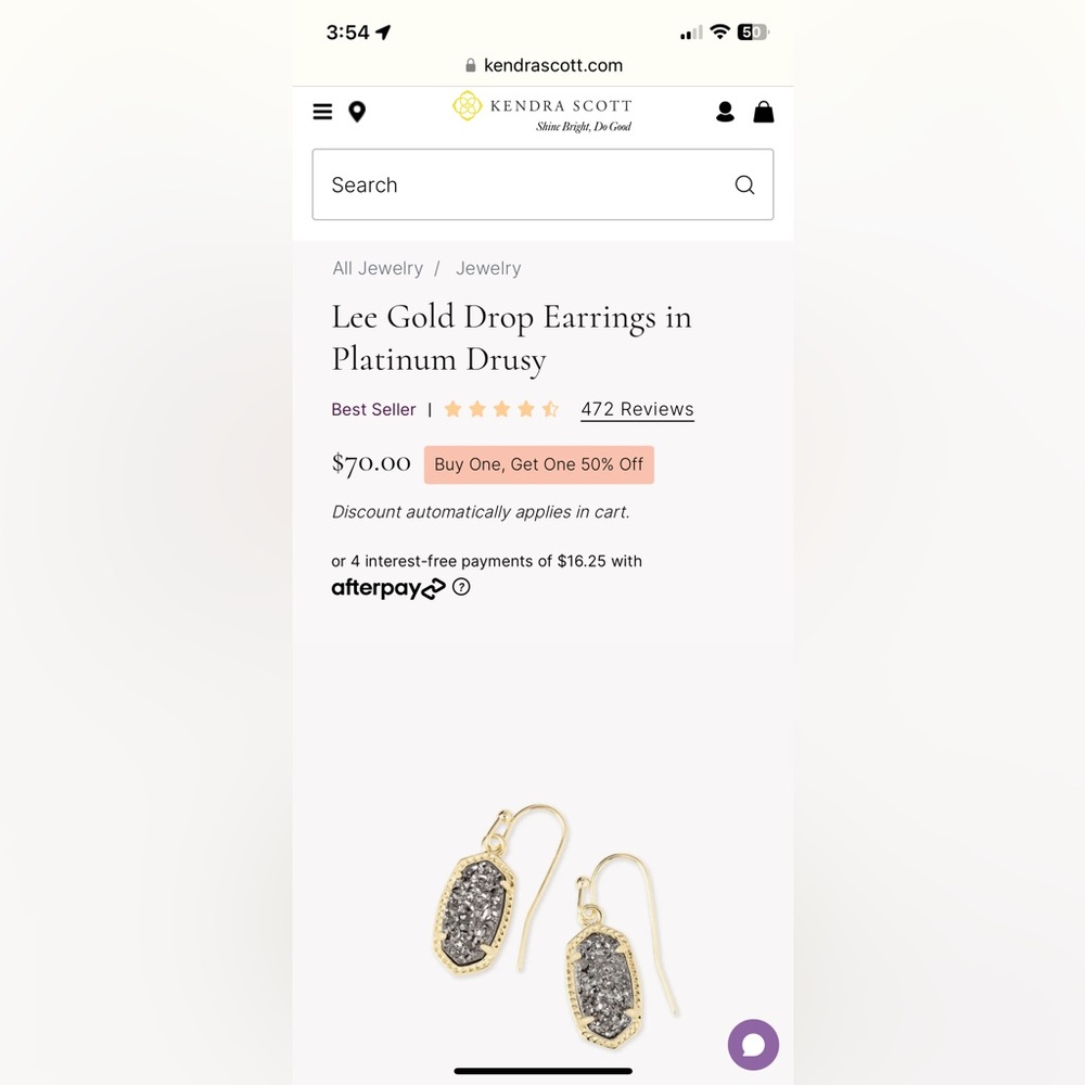 Kendra Scott Lee Gold Drop Earrings